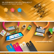 网站模板与平面样式信息图表 计算机平面设计的视觉化融合